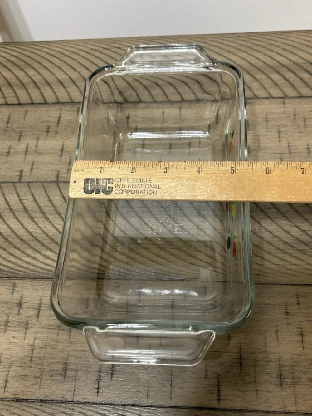 Vintage Anchor Ovenware Loaf Dish Clear Glass Lemons Grapes 1.5 qt. Replacement